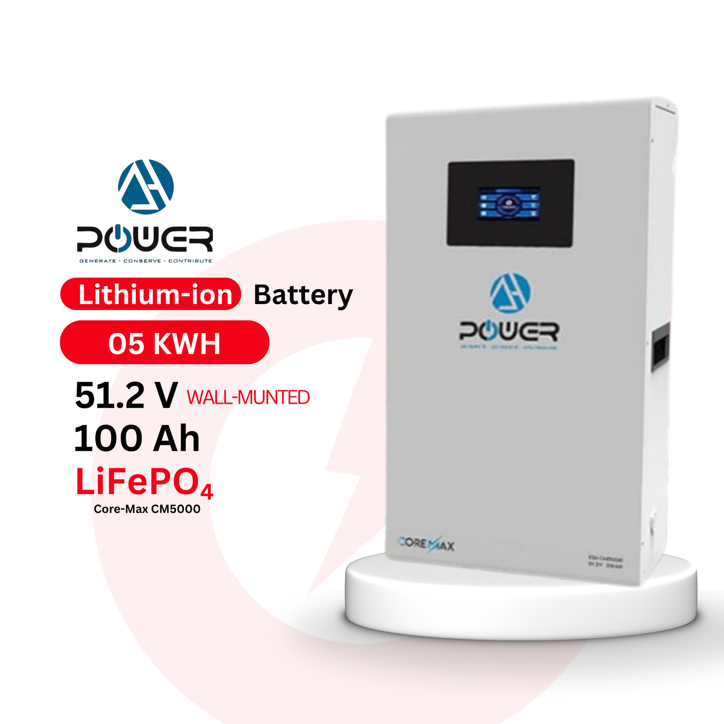 AH Power 5.12KWh 51.2V 100Ah Lithium Battery