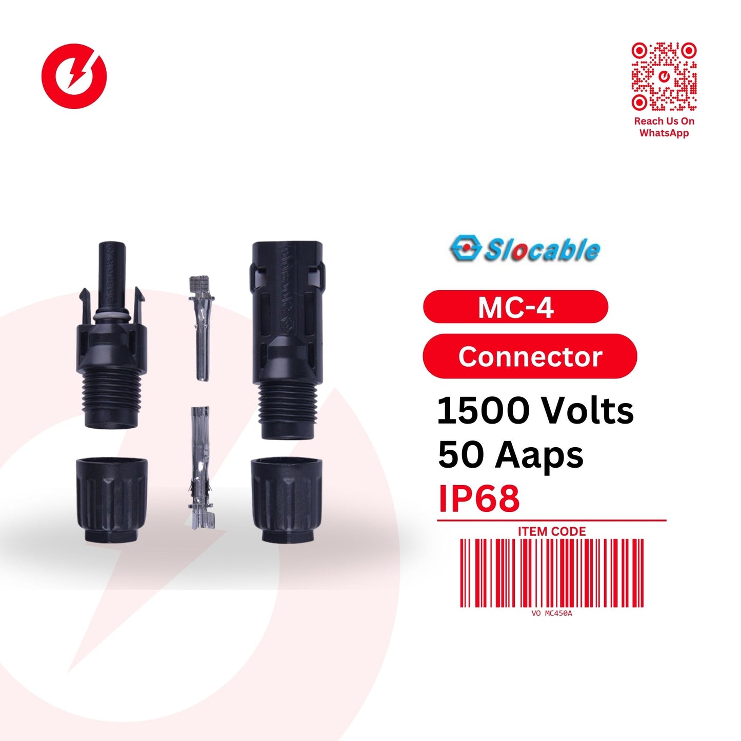 Slocable MC4 Connector 1500V 50A