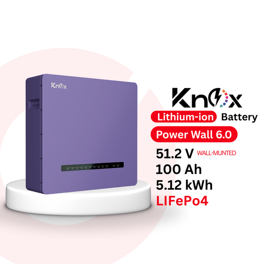 Knox Power Wall 6.0 5.12V 100Ah 5.12kWh IP66 Lithium-Ion Battery