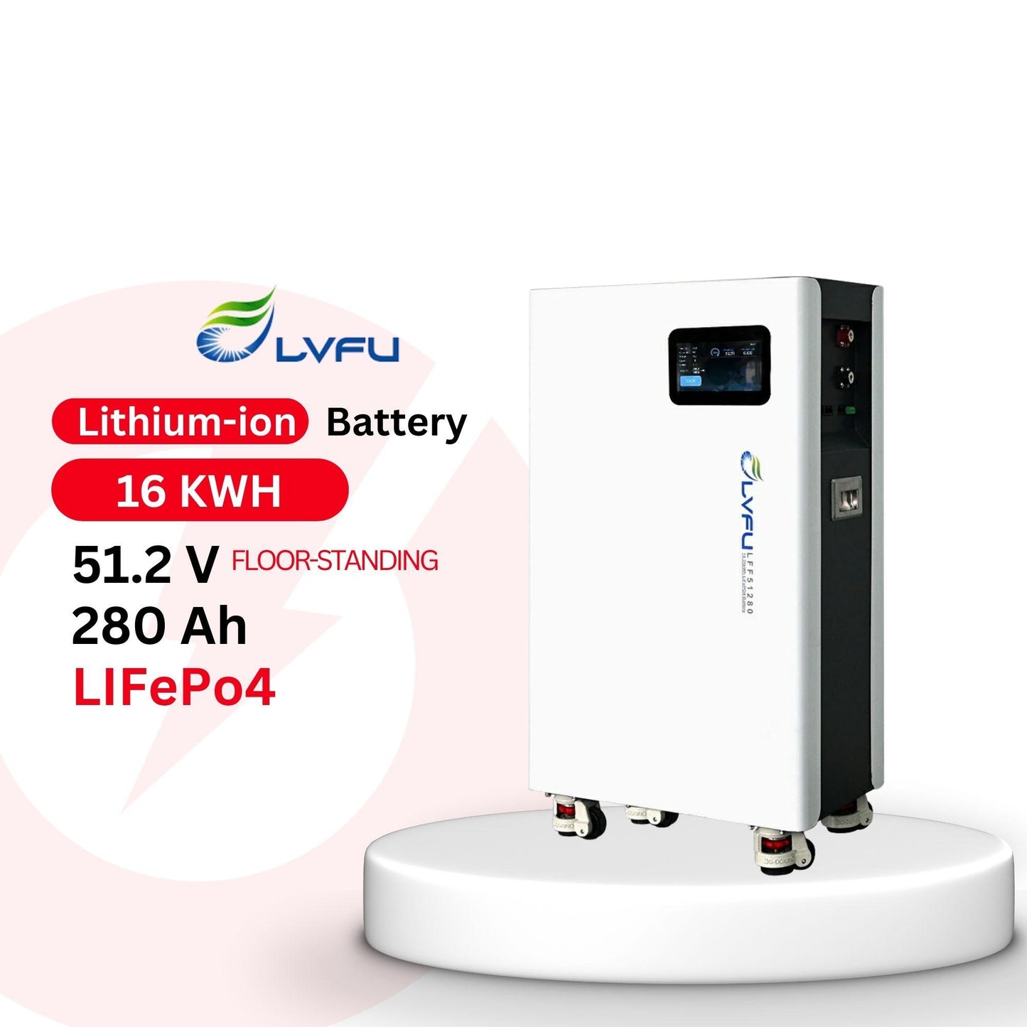 LVFU 15KWh 51.2V 280Ah Floor Standing Lithium Ion LiFePO4 Battery