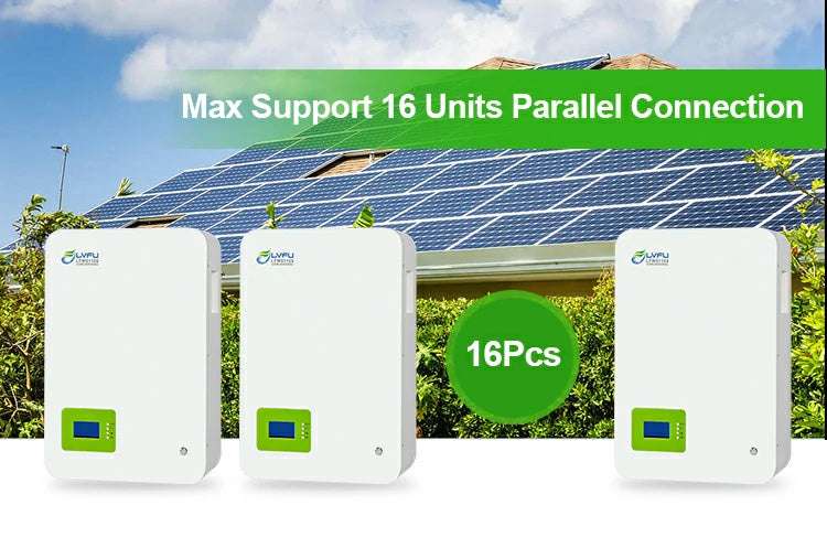 LVFU 51.2V 100Ah 5.12 kWh Wall Mount Lithium Ion LiFePO4 Battery LVFU