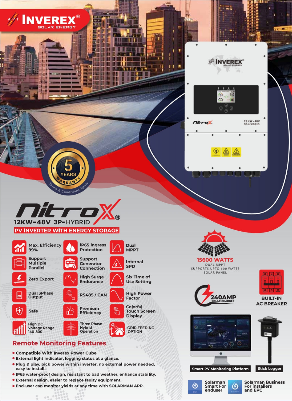 Inverex Nitrox 12 KW Hybrid Solar Inverter