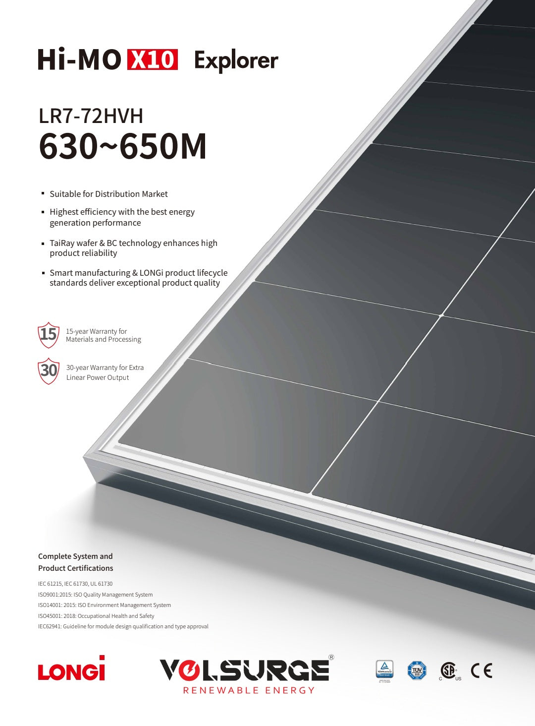 Longi 635 Watt HiMO X10 Mono Facial Solar Panel